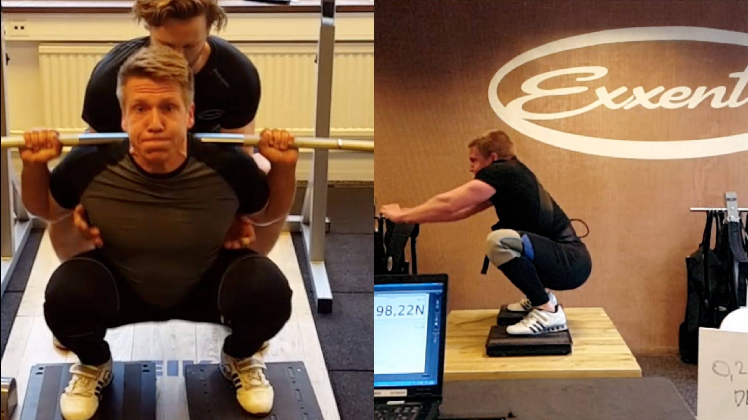 comparing barbell squats with squats on the Exxentric kBox