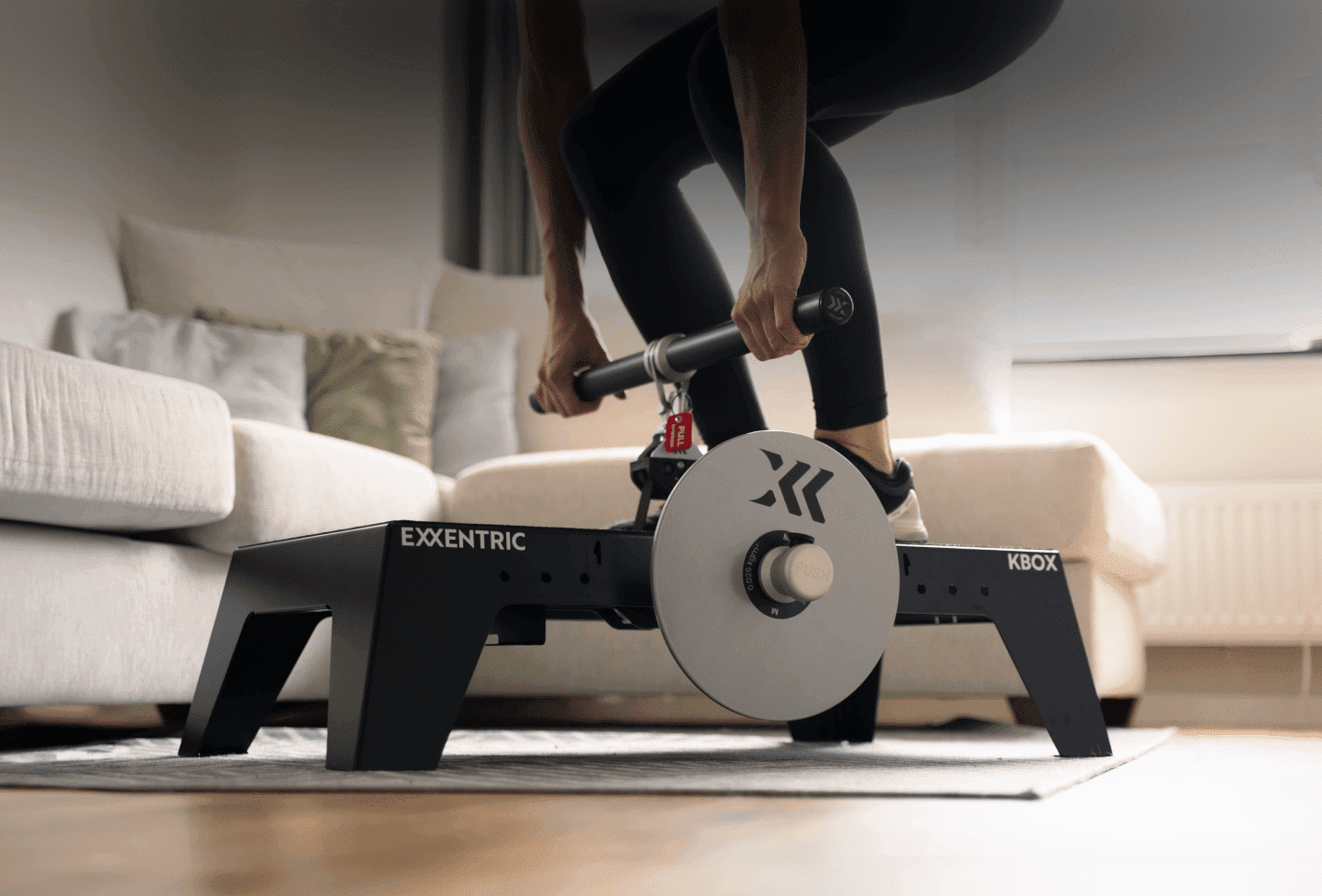 Someone training on a kBox in their living room